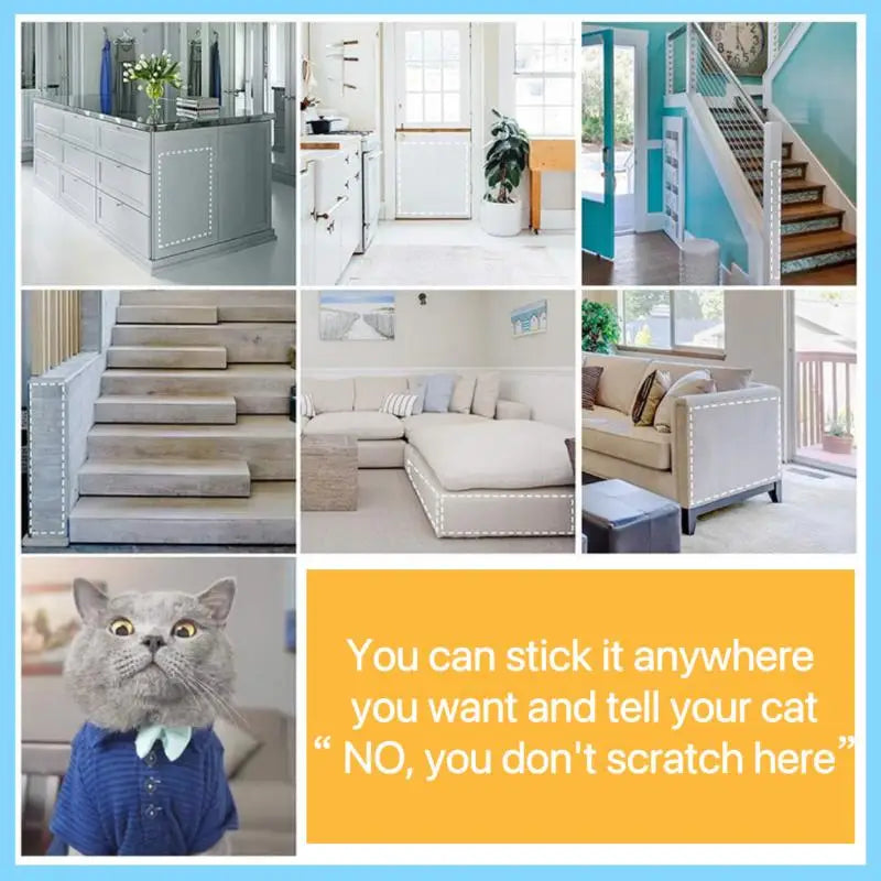 Cat Scratch Deterrent Tape Furniture Protectors from Cats Transparent Self-Adhesive Pet Training Tape for Sofa Furniture Sticker